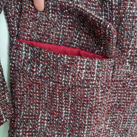 Doncaster tweed career blazer jacket, burgundy, size 10 - Picture 7 of 16